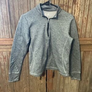 Women’s Junior’s Adidas Golf Heather Gray Quarter Zip Performance Top Shirt